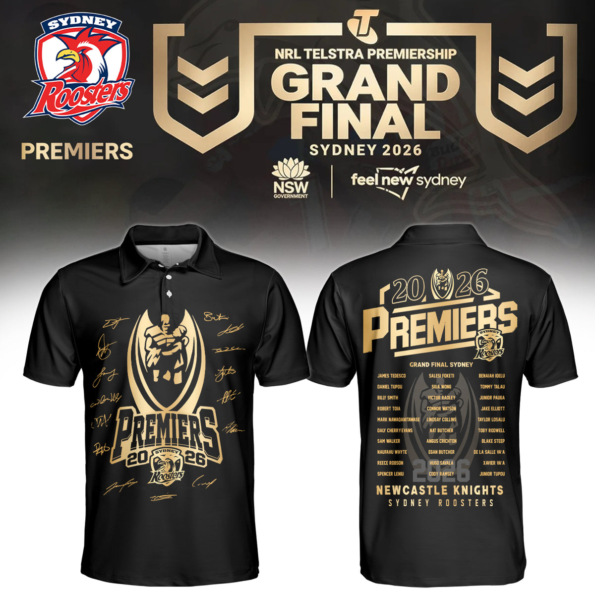 ,,.Sydney Roosters 🏆 NRL Premiers 2026 PoLo