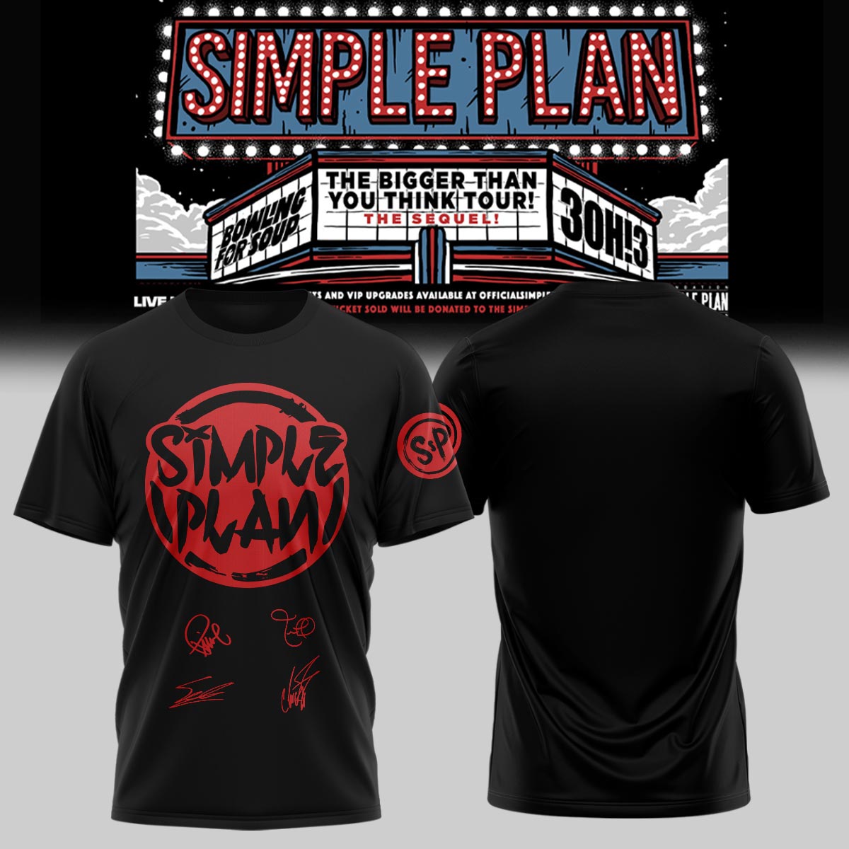 Simple Plan " The Bigger Than You Think! Tour "- Tshirt