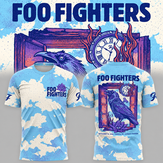 Foo Fighters Mosaic Stadium Regina 2026 Tour T-Shirt