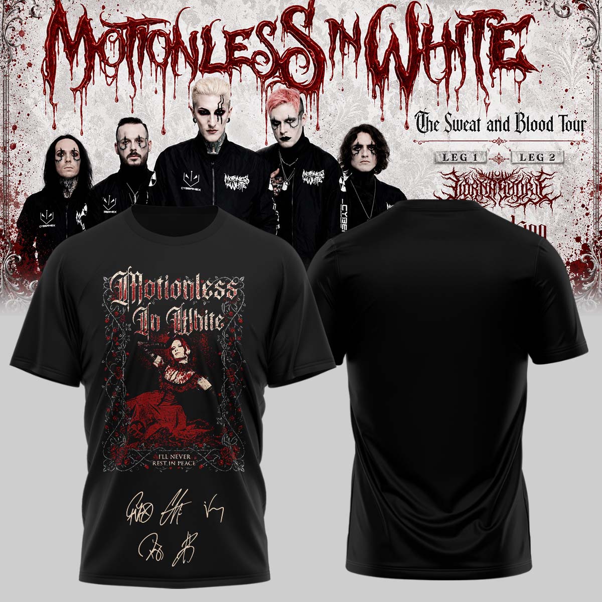 Motionless In White “The Sweat and Blood Tour 2026” Signature Limited Edition – Tshirt