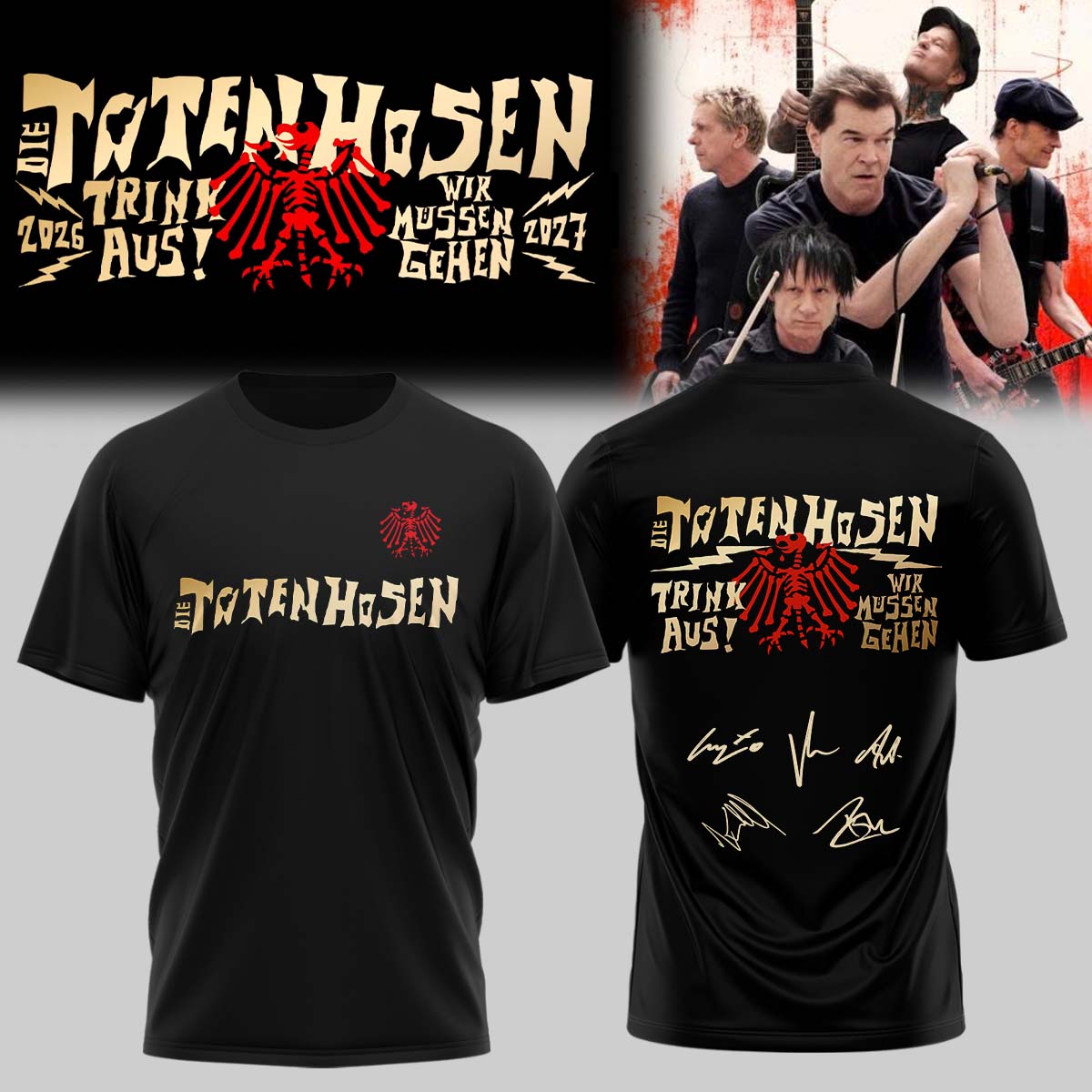 ,,.Die Toten Hosen Trink Aus! Wir Müssen Gehen Tour 2026/27 – Tshirt
