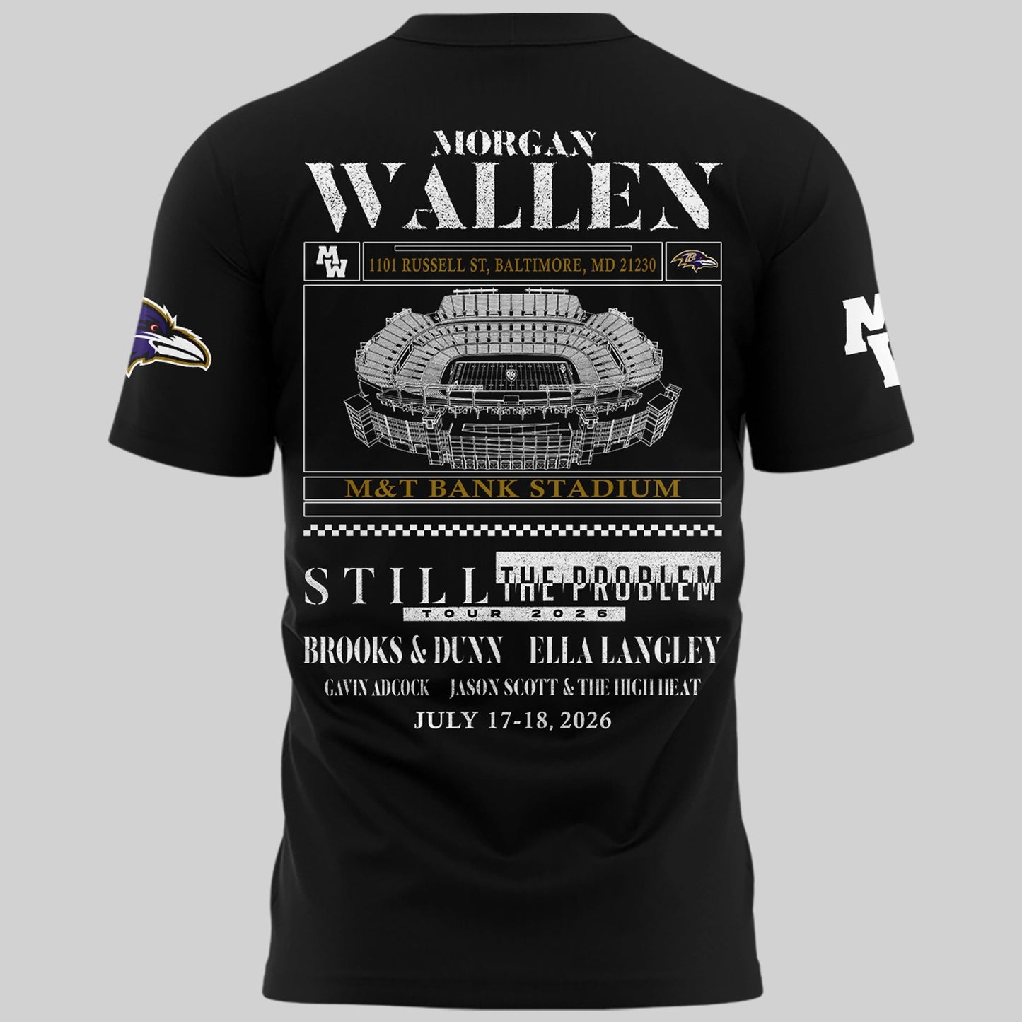 Special New Edition Baltimore Ravens x MW  Black Tshirt 2026