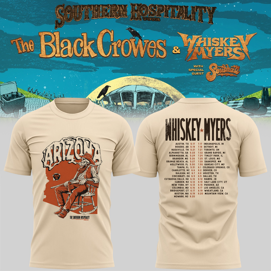 Limited Edition Whiskey Myers Southern Hospitality Tour In Arizona T-Shirt 1
