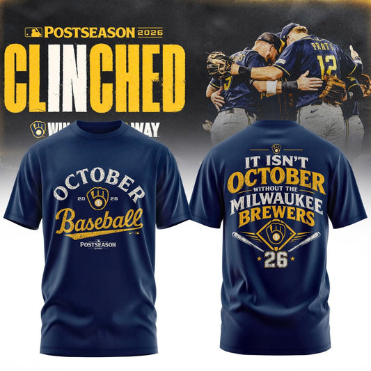 . Milwaukee Brewers Postseason 2026 3D All-Over Print Graphic T-Shirt V2