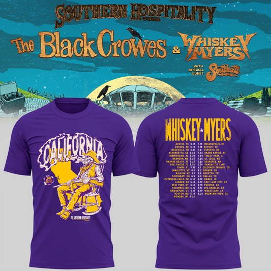 Limited Edition Whiskey Myers Southern Hospitality Tour In CA T-Shirt 3