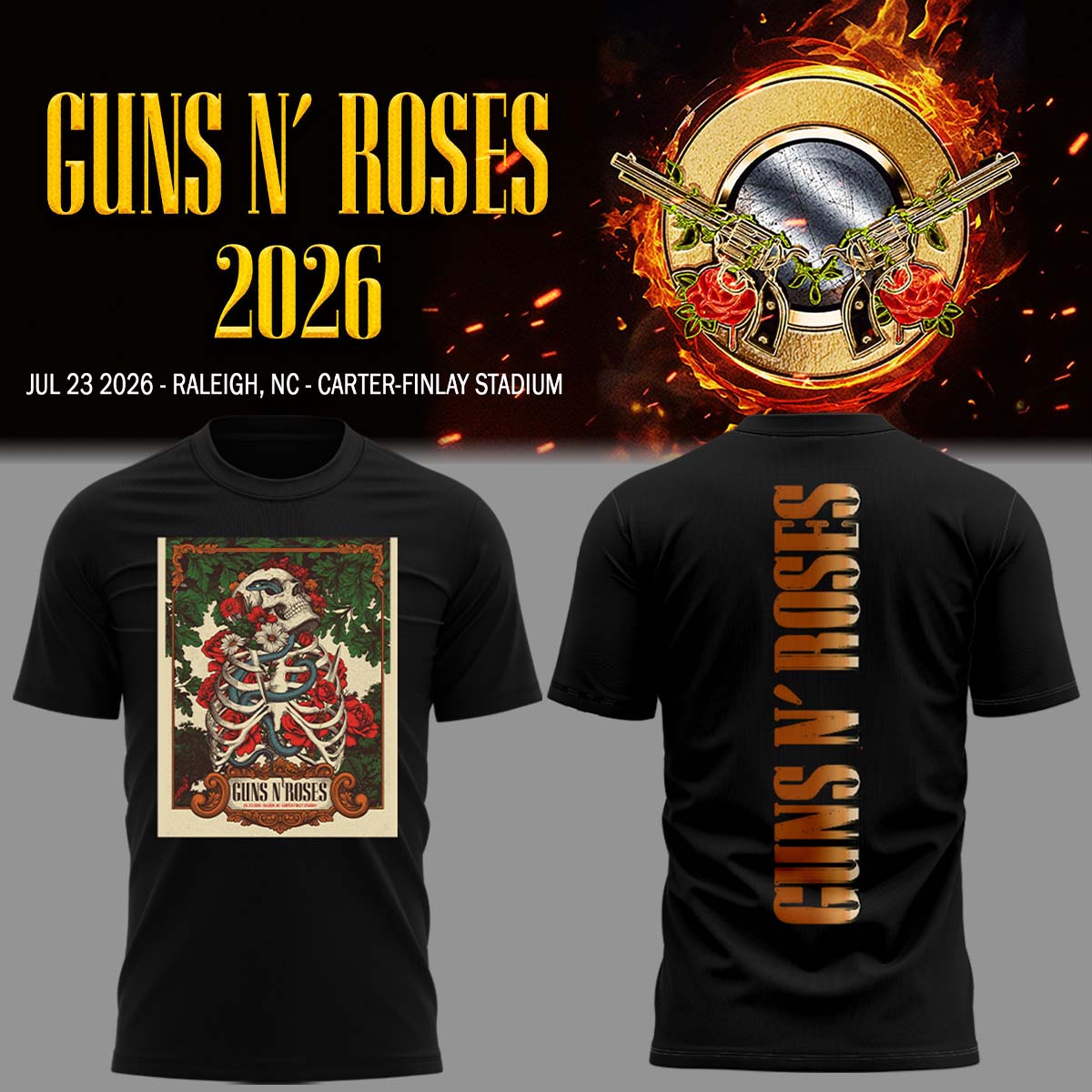 Limited Edition Guns N’ Roses Tour 2026 TShirt 5