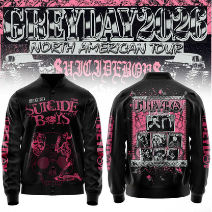 $uicideboy$ Greyday 2026 – North American Tour Baseball Jacket