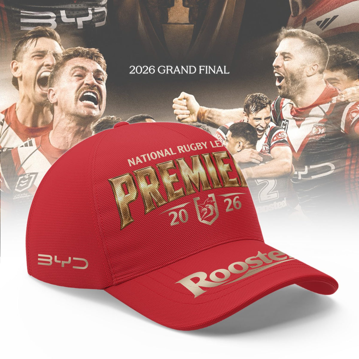Limited Edition Sydney Roosters 2026 NRL Premiers Cap
