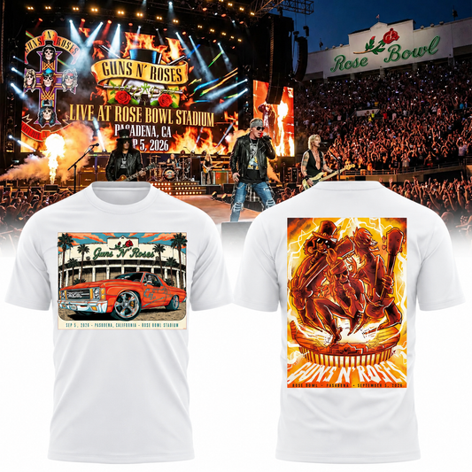 Guns N’ Roses The Jungle Rose Bowl Stadium Pasadena CA 2026 Tour T-Shirt