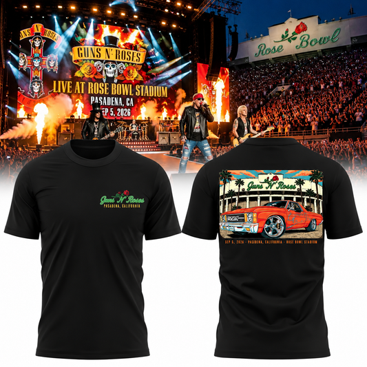 Guns N’ Roses The Jungle Rose Bowl Stadium Pasadena CA 2026 Tour T-Shirt