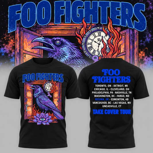 Foo Fighters Mosaic Stadium Regina 2026 Tour T-Shirt