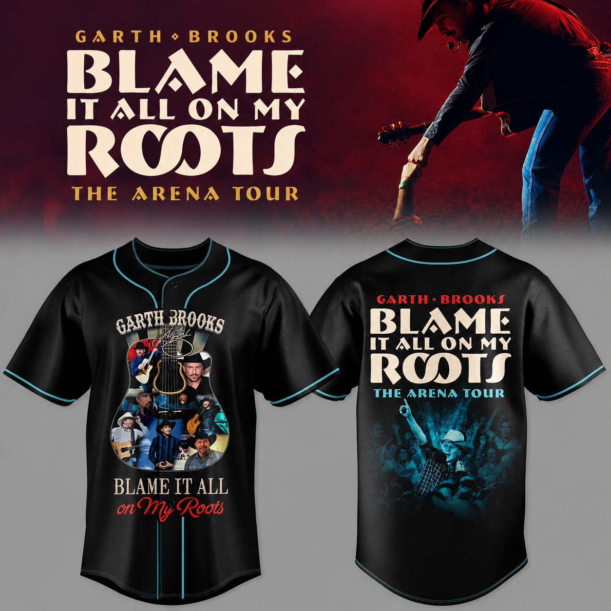 Garth Brooks – ARENA TOUR COLLECTION Baseball Jersey 3