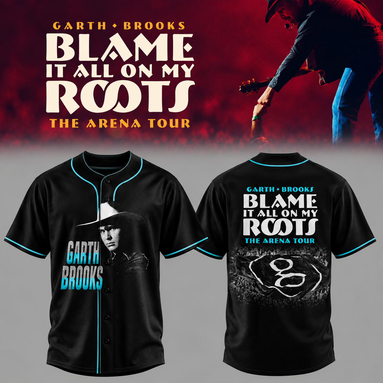 Garth Brooks – ARENA TOUR COLLECTION Baseball Jersey 4