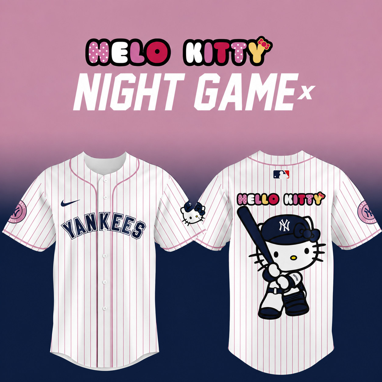 47. Baseball Jersey New York Yankees x Hello Kitty Game Night 2026 Baseball Graphic Jersey