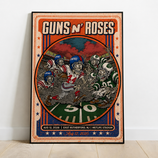 Guns N’ Roses World Tour 2026 x MetLife Stadium August 12, 2026 Poster
