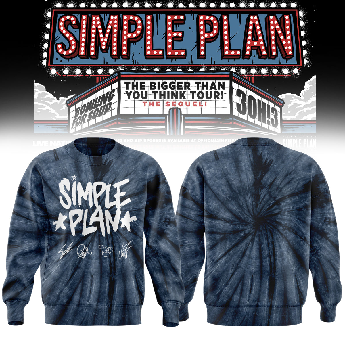 Simple Plan " The Bigger Than You Think! Tour " Signature Limited Edition - Sweatshirt
