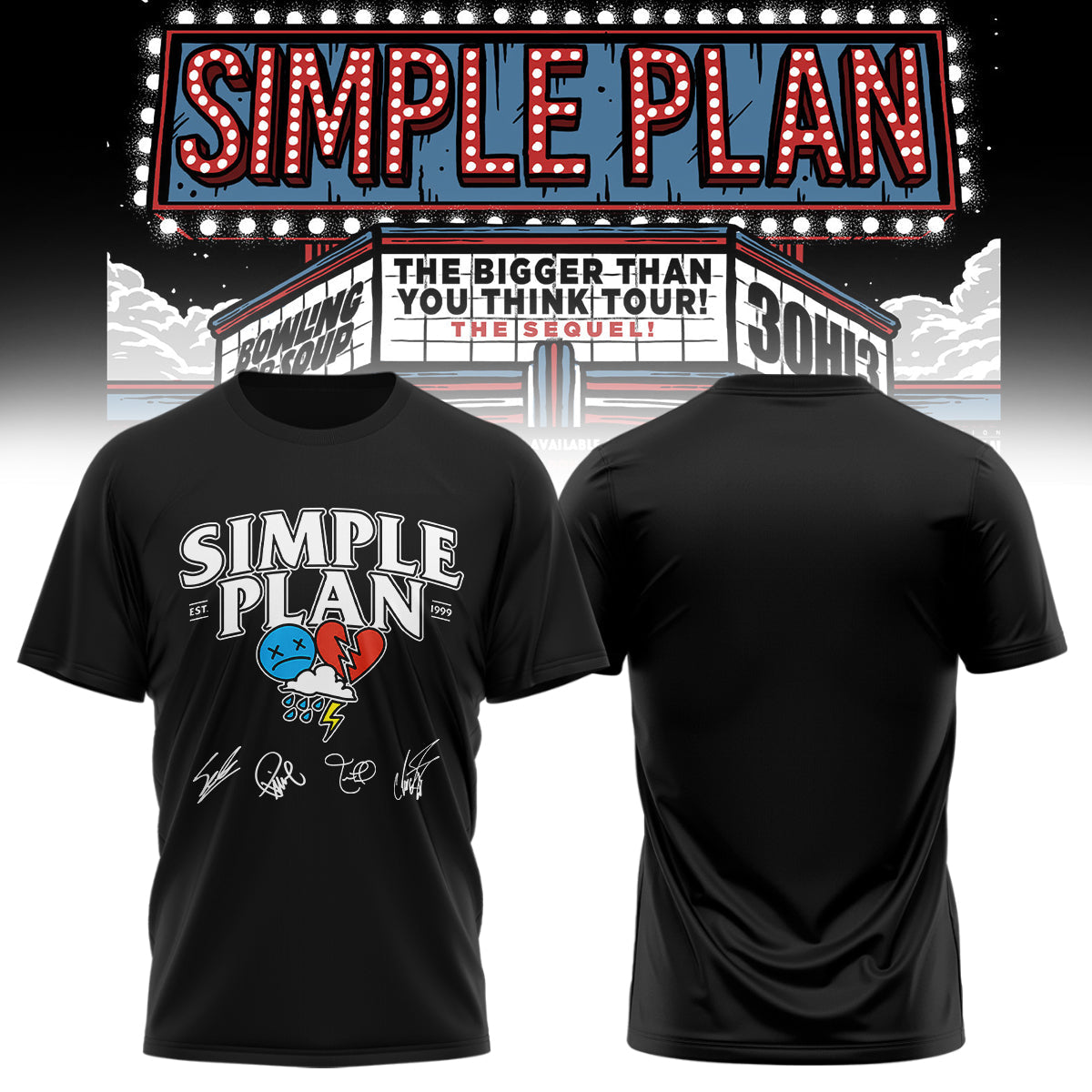 Simple Plan " The Bigger Than You Think! Tour "- Tshirt