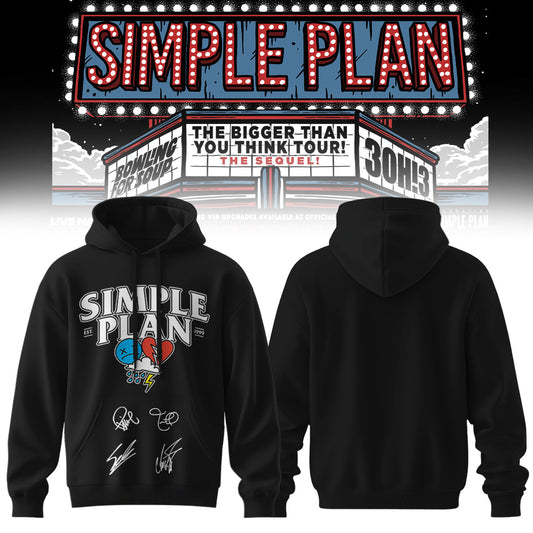 ,Simple Plan " The Bigger Than You Think! Tour " Signature Limited Edition - Hoodie