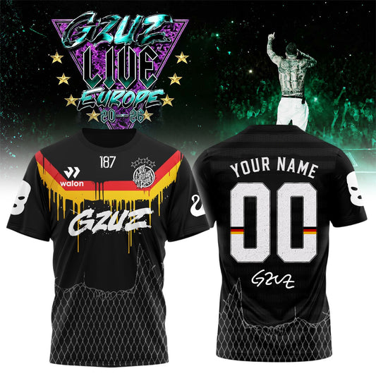 ,..GZUZ “LIVE EUROPE TOUR 2026” Signed – Shirt (Custom Name & Custom Number)