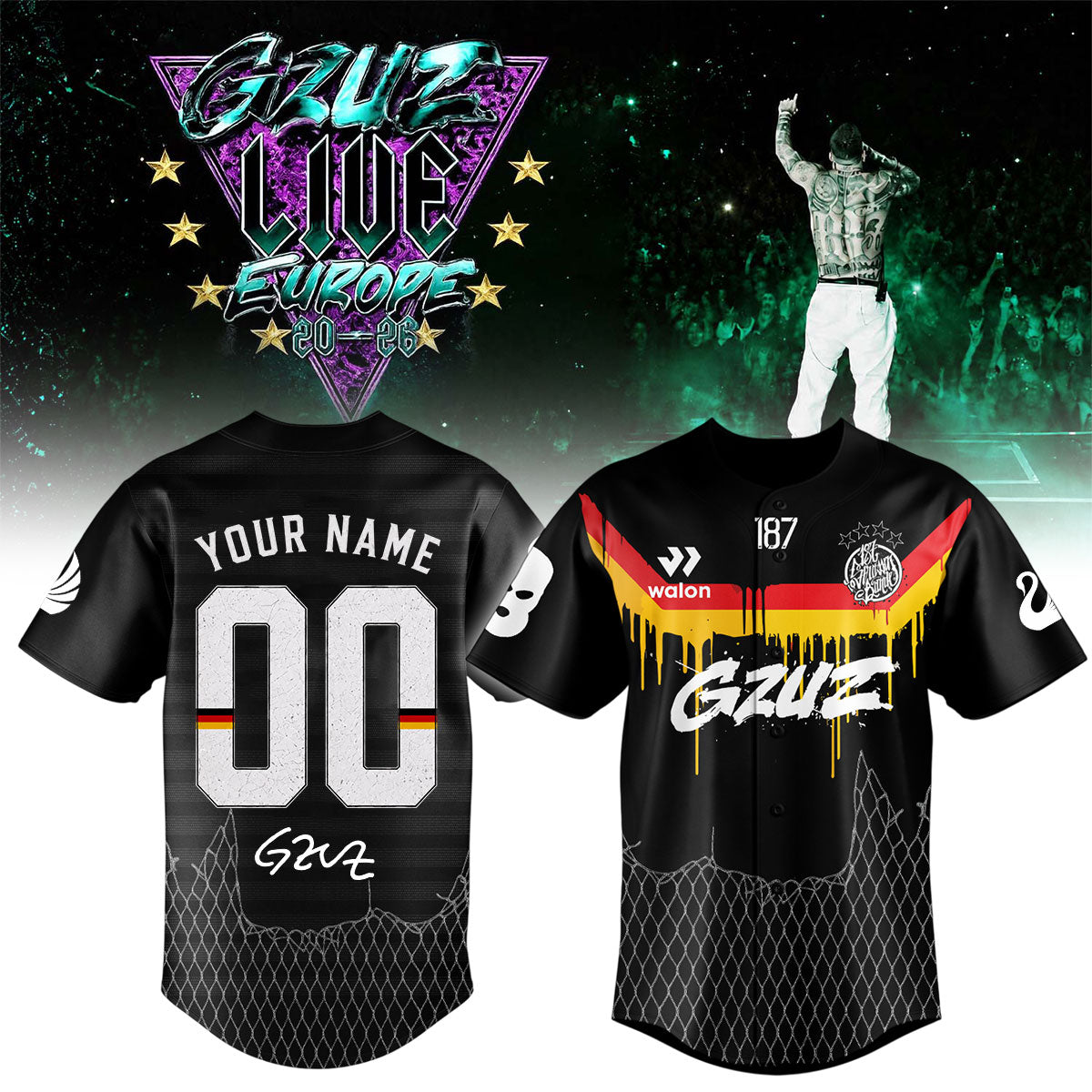 ,.GZUZ “LIVE EUROPE TOUR 2026” Signed – Jersey (Custom Name & Custom Number)