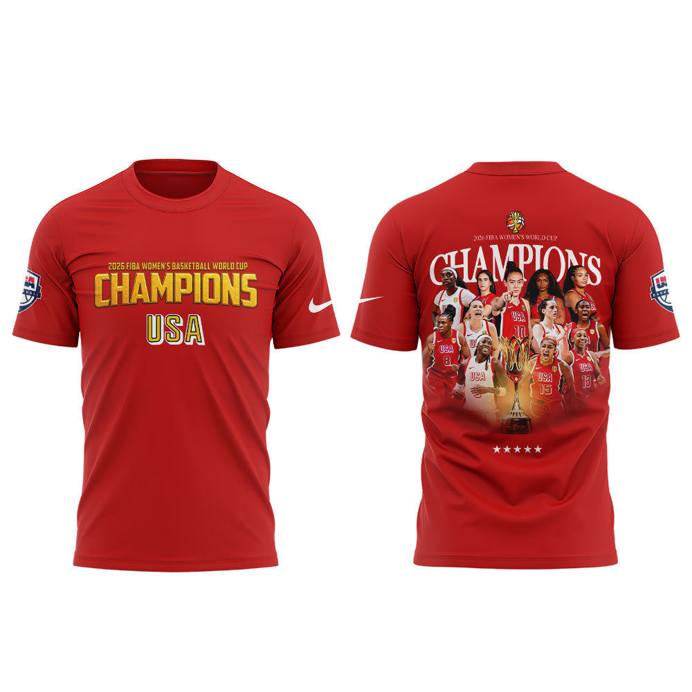 . Team USA FIBA World Cup 2026 FIBA WOMEN’S WORLD CUP CHAMPIONS Red Shirt