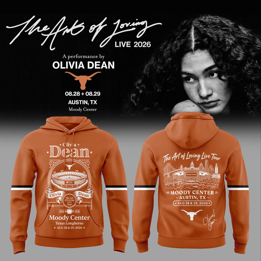 Olivia Dean The Art of Loving Live Tour Moody Center, Texas Longhorn Hoodie