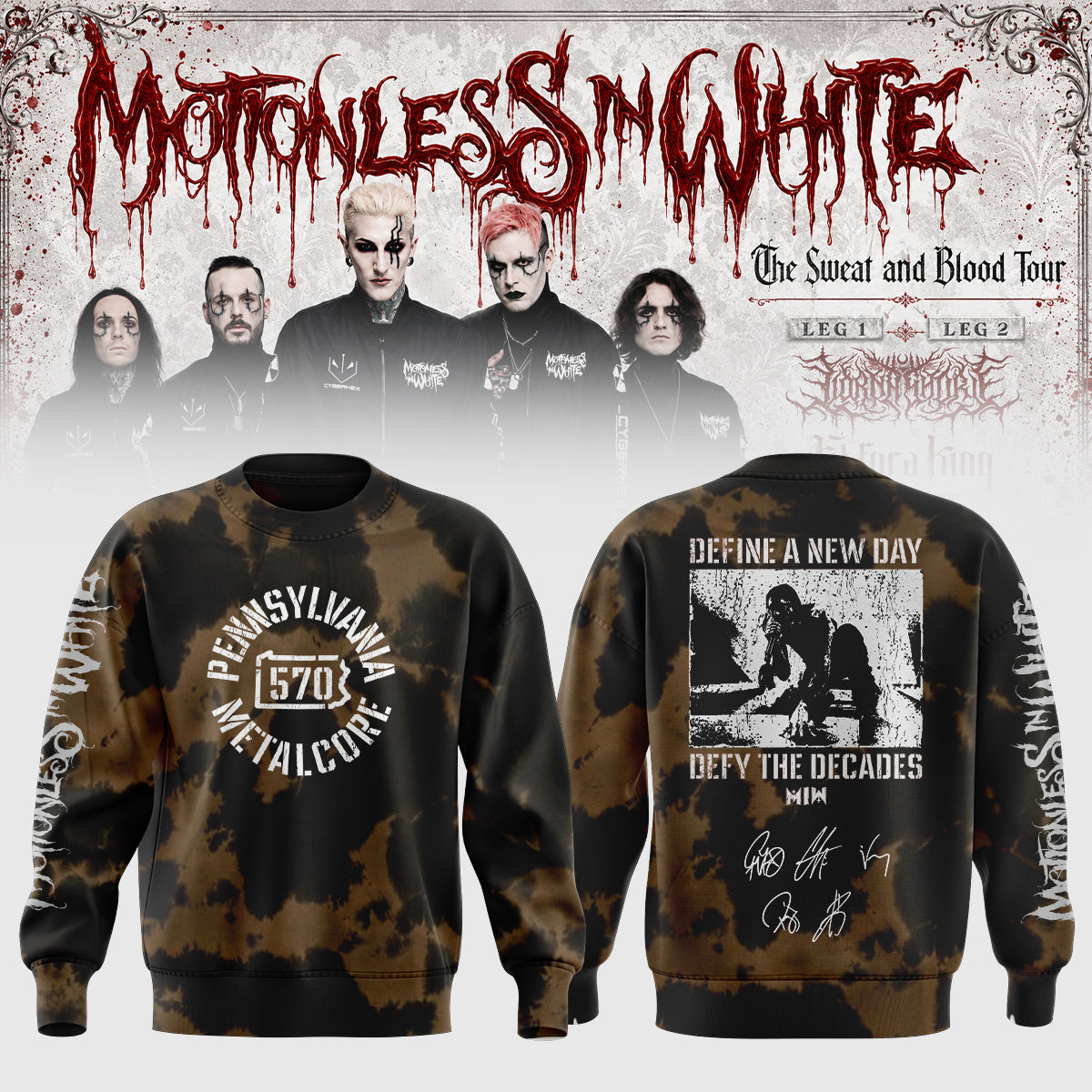Motionless In White “The Sweat and Blood Tour 2026” Signature Limited Edition – Sweatshirt