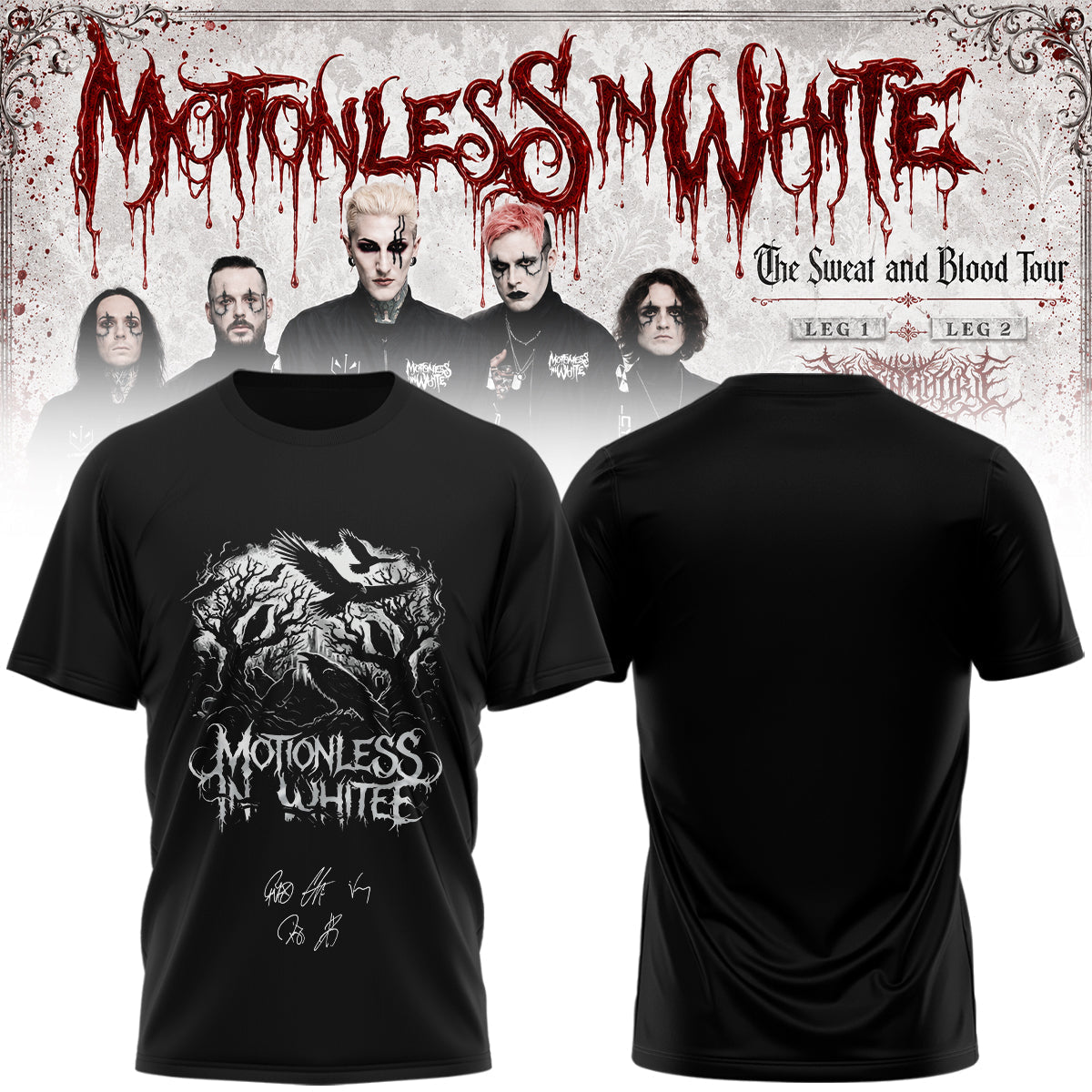 Motionless In White “The Sweat and Blood Tour 2026” Signature Limited Edition – Tshirt