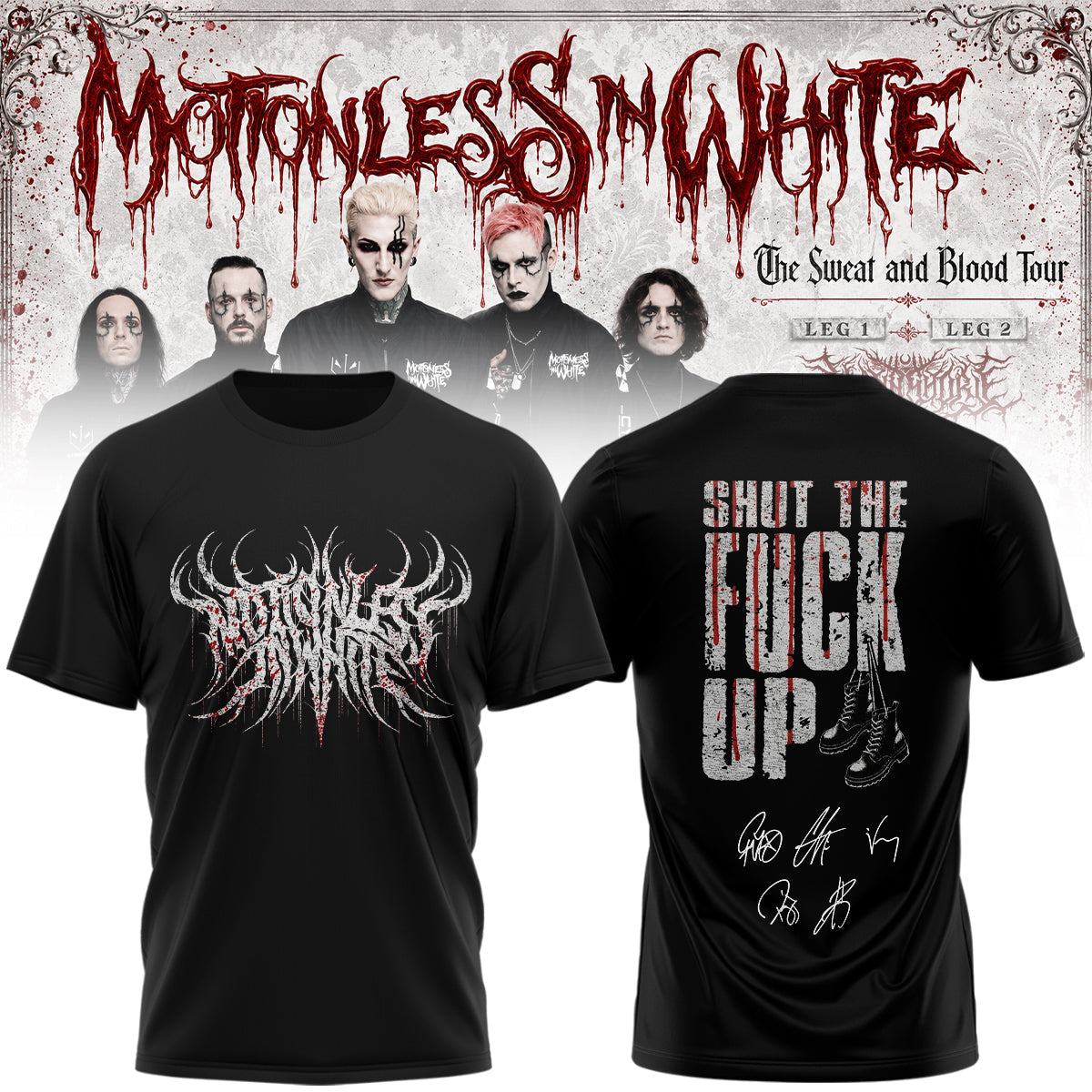 Motionless In White “The Sweat and Blood Tour 2026” Signature Limited Edition – Tshirt