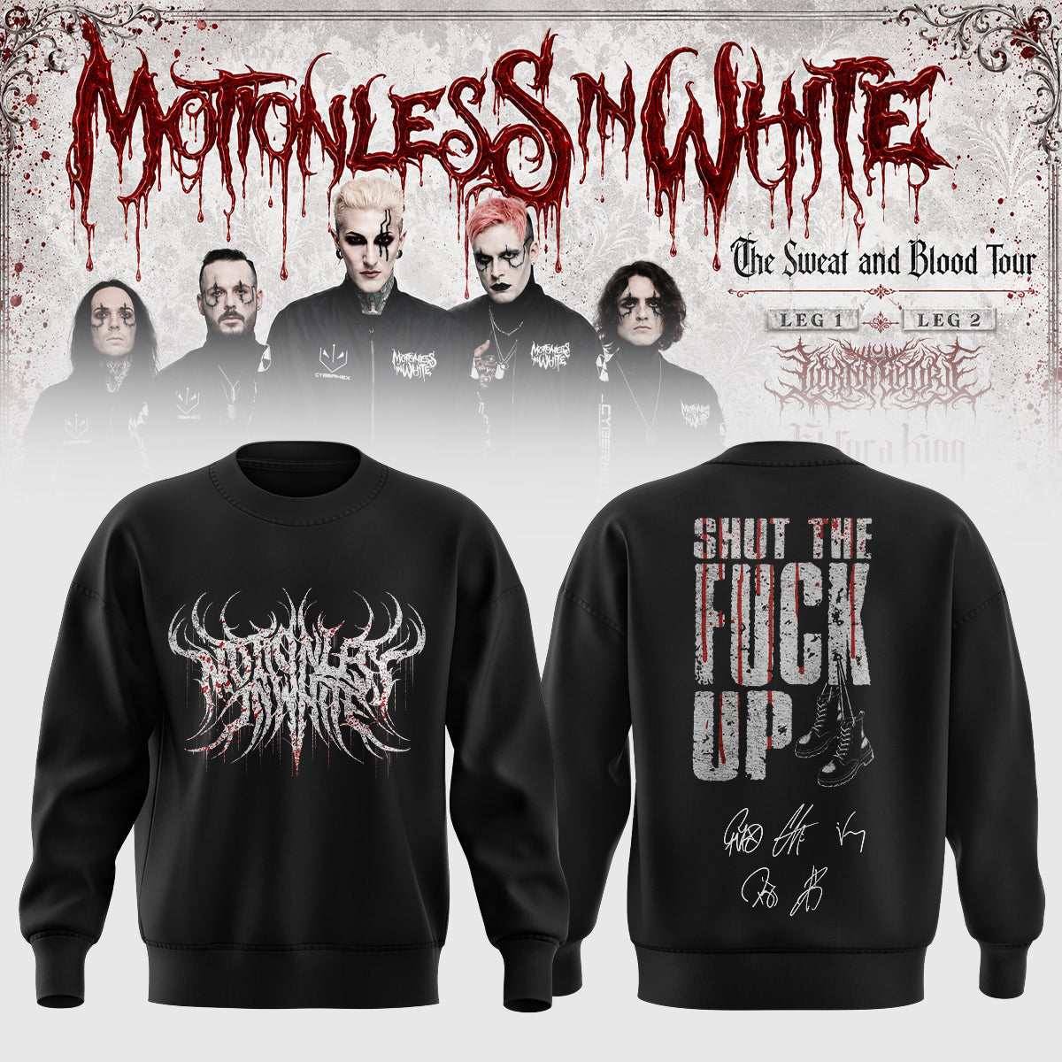 Motionless In White “The Sweat and Blood Tour 2026” Signature Limited Edition – Sweatshirt
