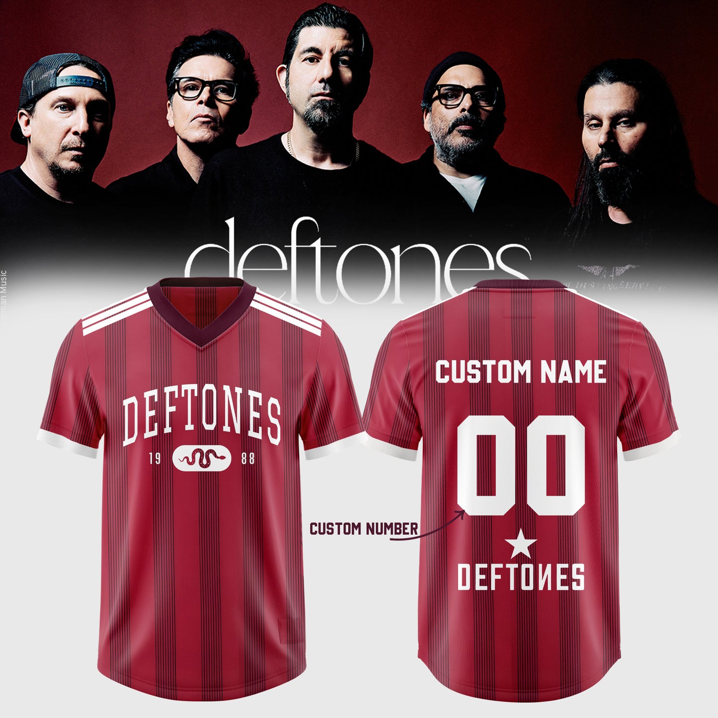 _ DEFTONES: 2026 EU & UK Tour Exclusive Football Jersey