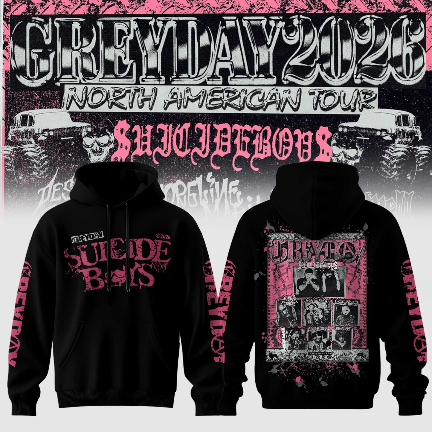 _$uicideboy$ Greyday 2026 – North American Tour Hoodie