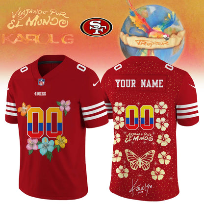 _San Francisco 49ers x Karol G ”VIAJANDO POR EL MUNDO TROPITOUR” Limited Edition Signature – Jersey 1 (Custom Name & Number)