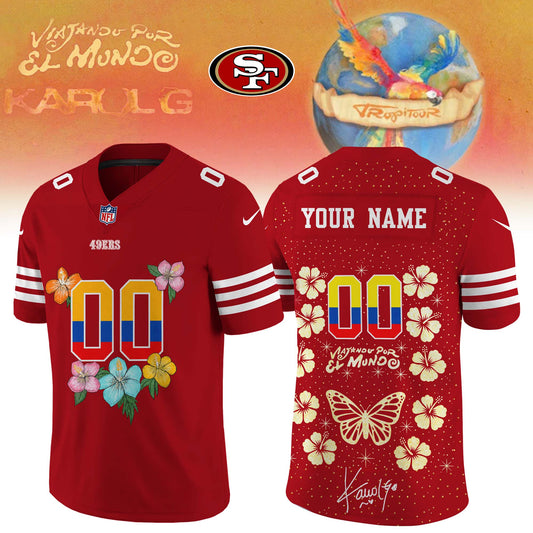 _San Francisco 49ers x Karol G ”VIAJANDO POR EL MUNDO TROPITOUR” Limited Edition Signature – Jersey 1 (Custom Name & Number)