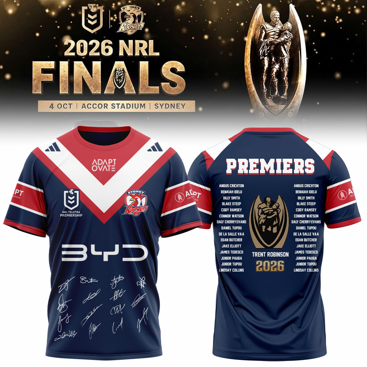 ,,,Sydney Roosters 🏆 NRL Premiers 2026 T-shirt