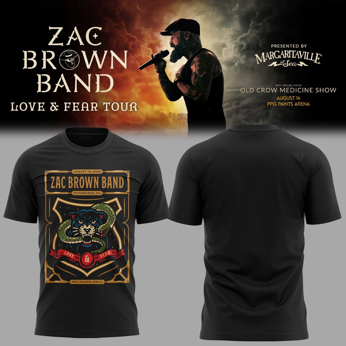 Limited Edition Zac Brown Band Love & Fear Tour in PPG Paints Arena Shirt