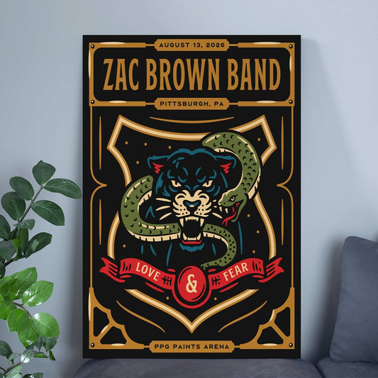 Limited Edition Zac Brown Band Love & Fear Tour in PPG Paints Arena Poster