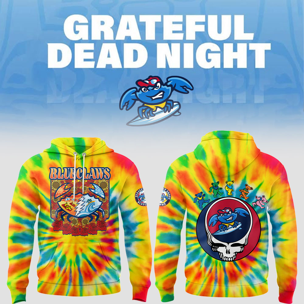 Limited Edition Jersey Shore BlueClaws x Grateful Dead Night Hoodie