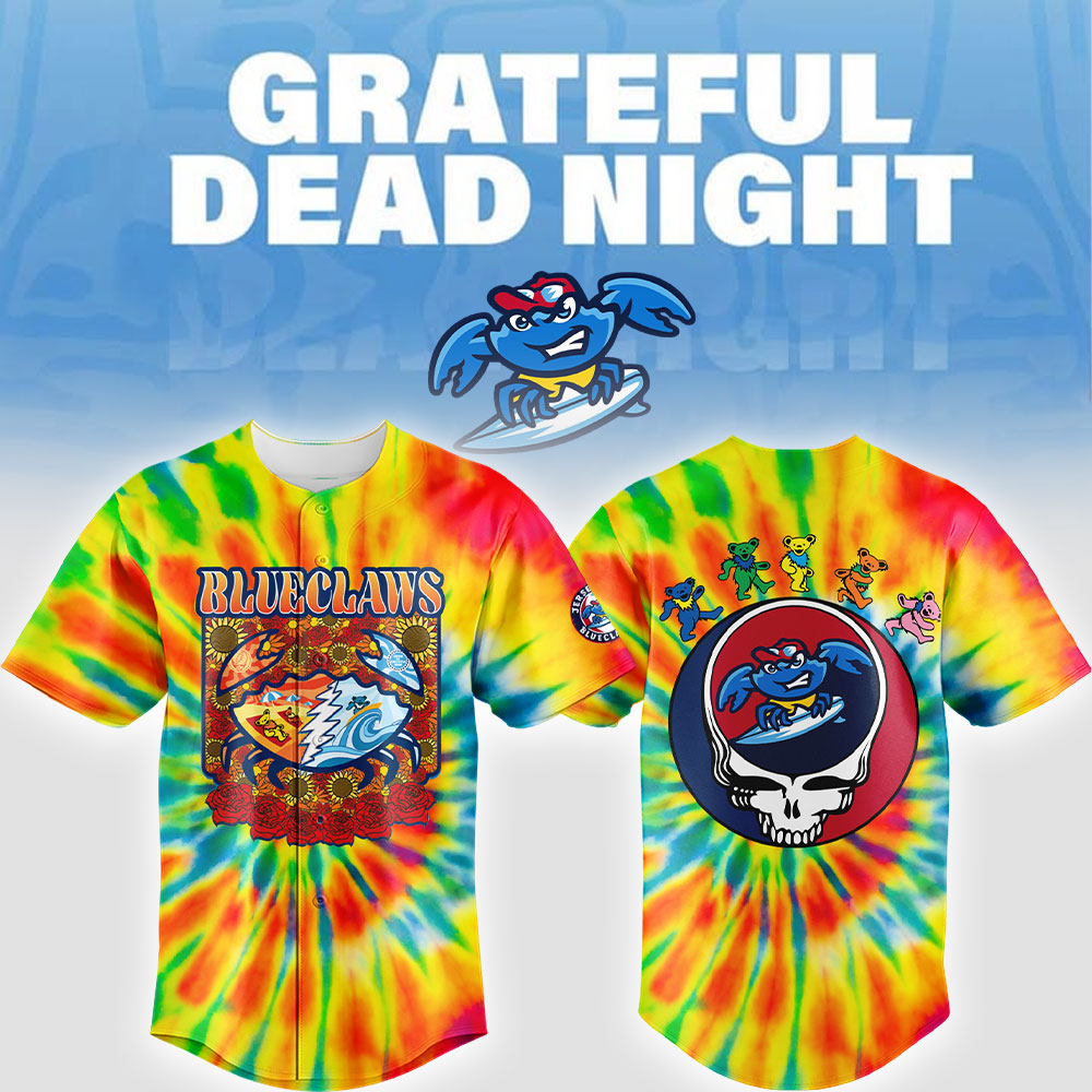 Limited Edition Jersey Shore BlueClaws x Grateful Dead Night Jersey