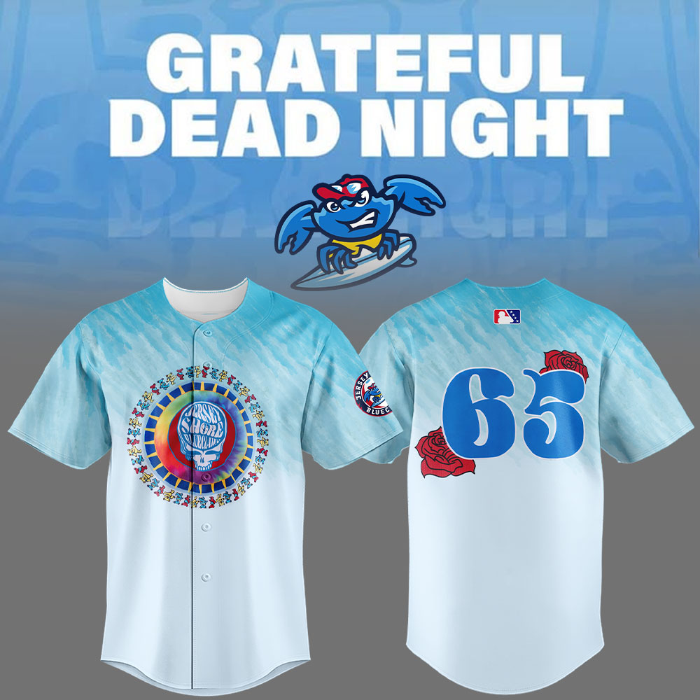 Limited Edition Jersey Shore BlueClaws x Grateful Dead Night Jersey