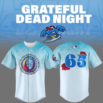 Limited Edition Jersey Shore BlueClaws x Grateful Dead Night Jersey