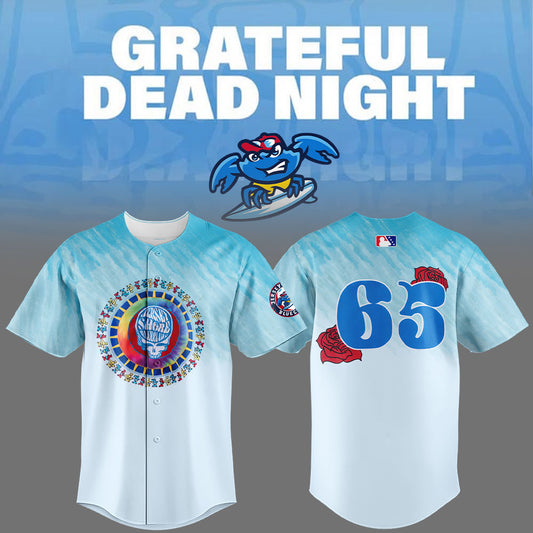 Limited Edition Jersey Shore BlueClaws x Grateful Dead Night Jersey