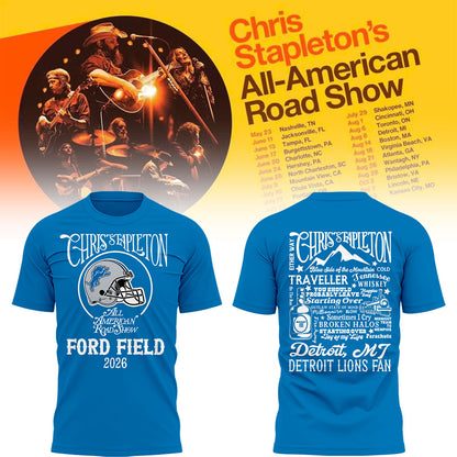 Limited Edition Detroit Lions x Chris Stapleton “All-American Road Show” Tshirt