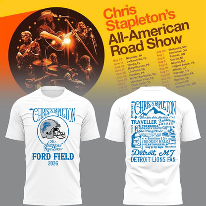Limited Edition Detroit Lions x Chris Stapleton “All-American Road Show” Tshirt
