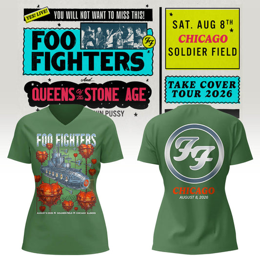 FF 🎸🎤 “Take Cover Tour 2026” in Chicago,IL V-neck TShirt