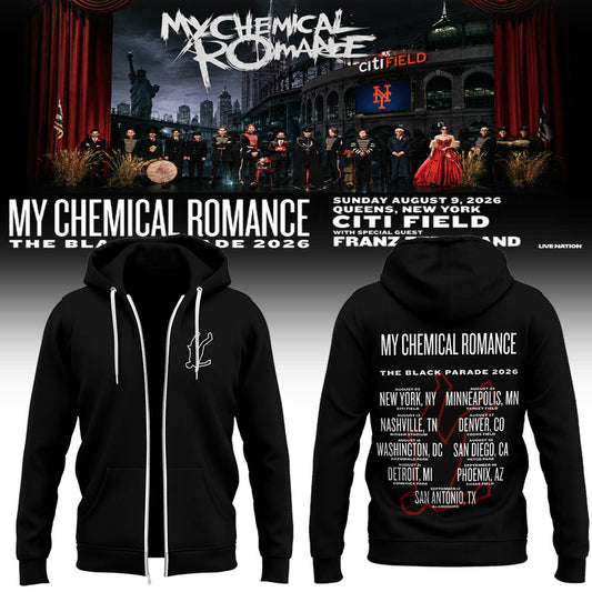 Limited Edition MCR Long Live The Black Parade Tour US 2026 Zip Hoodie