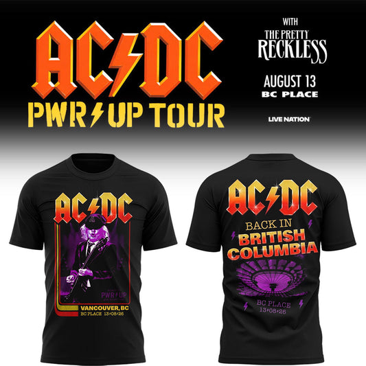 001. Newest Shirt AC/DC - Exclusive Vancouver, BC Event Shirt - Power Up Tour 2026 T-Shirt