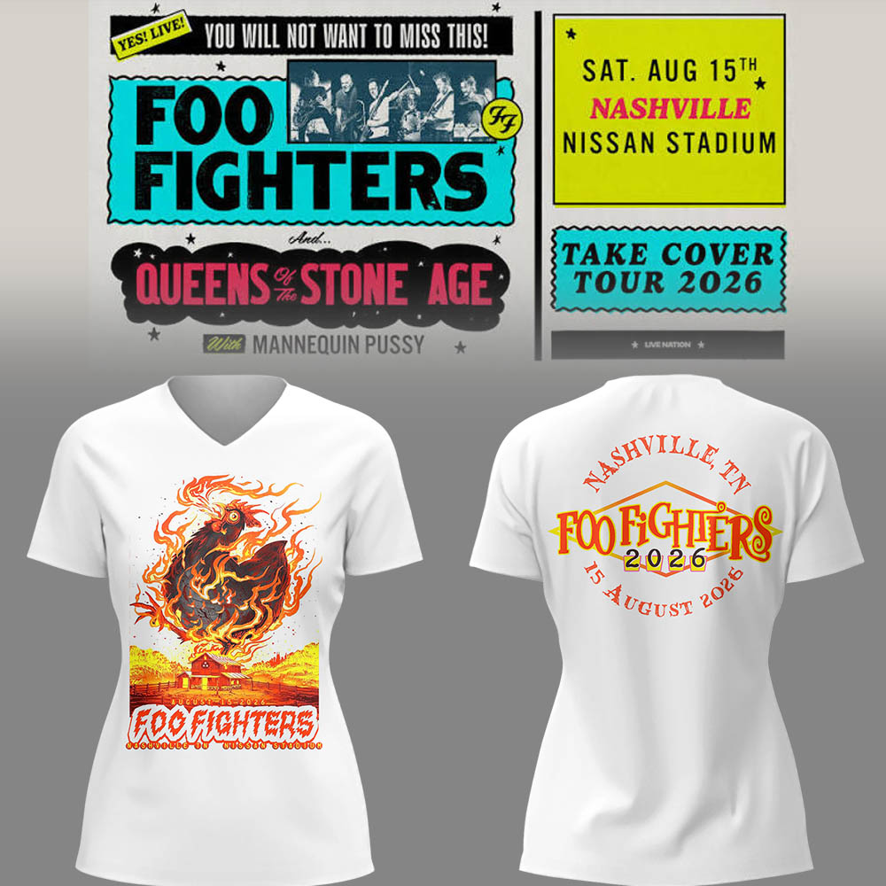 FF 🎸🎤 “Take Cover Tour 2026” in Nashville,TN V-neck TShirt