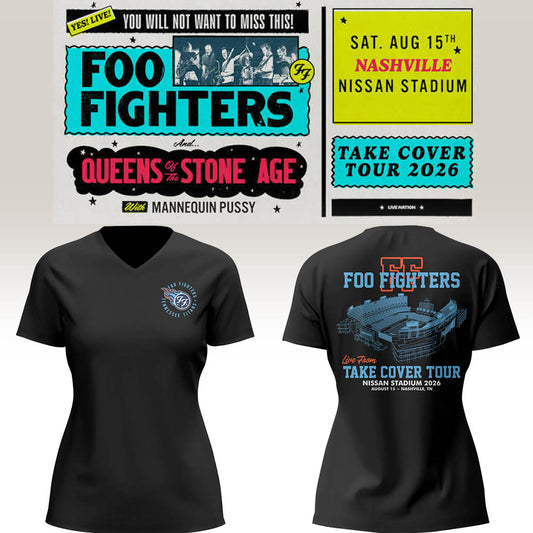FF 🎸🎤 “Take Cover Tour 2026” in Nashville,TN V-neck TShirt