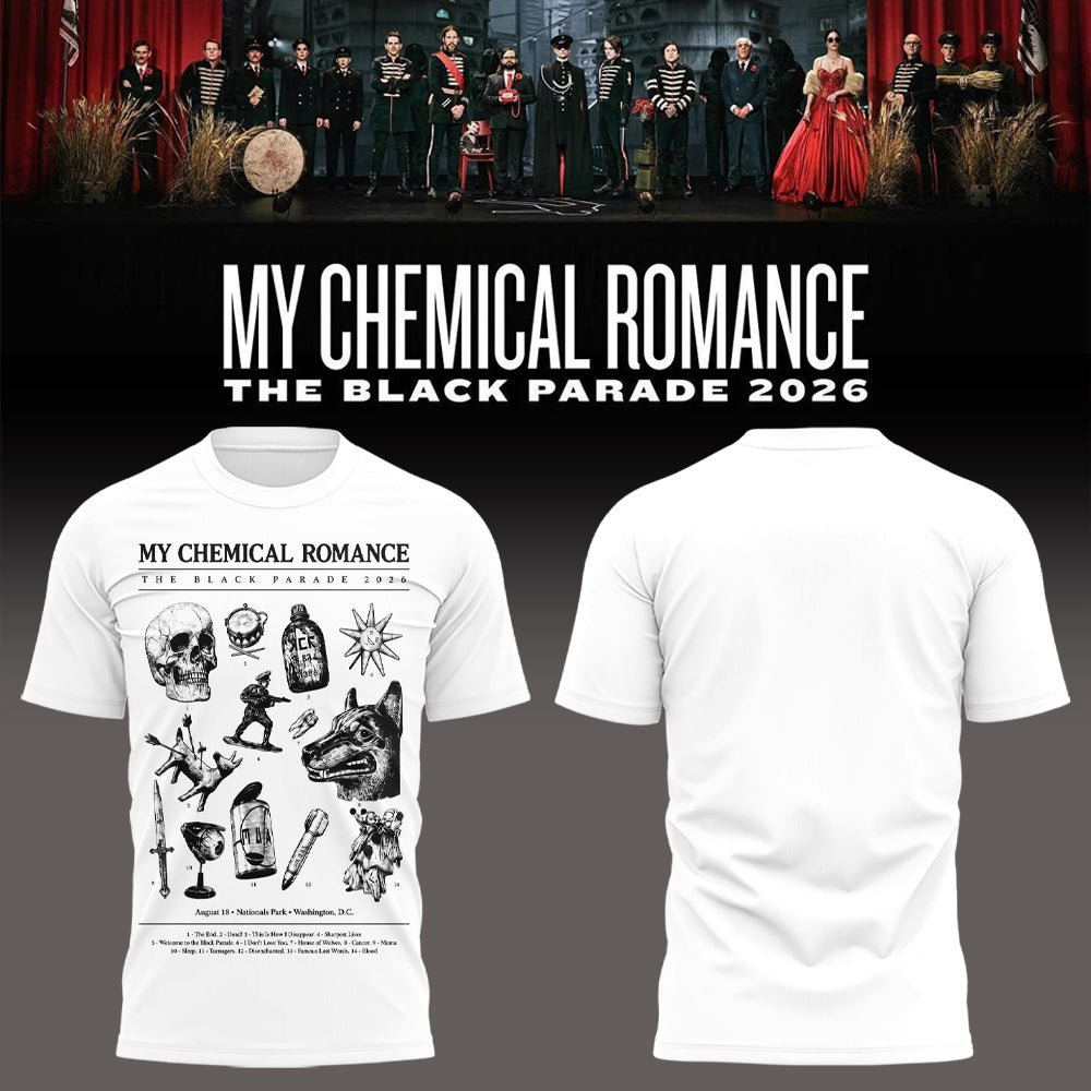 Limited Edition MCR Long Live The Black Parade Tour US 2026 At Washington, D.C Tshirt